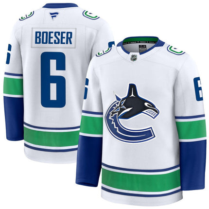 Brock Boeser Vancouver Canucks 2025 Away Premium Jersey - White