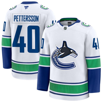 Elias Pettersson Vancouver Canucks 2025 Away Premium Jersey - White