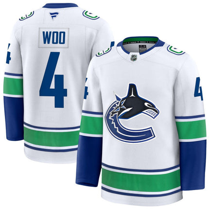 Jett Woo Vancouver Canucks 2025 Away Premium Jersey - White