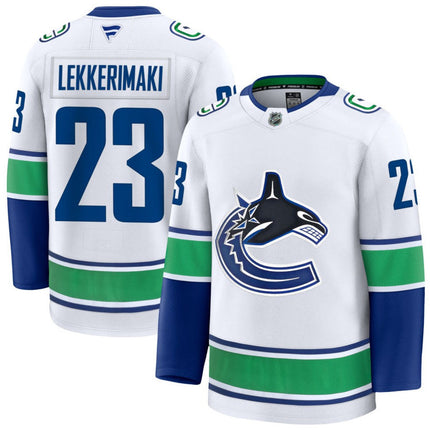 Jonathan Lekkerimaki Vancouver Canucks 2025 Away Premium Jersey - White