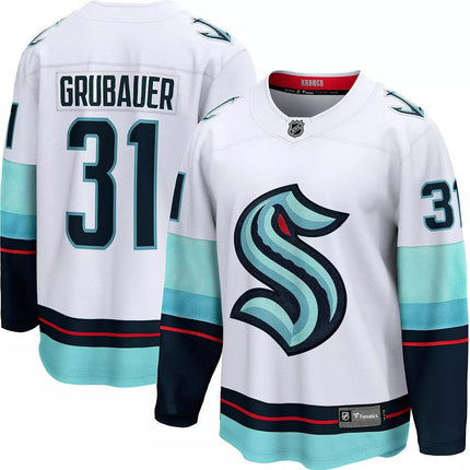 Philipp Grubauer Seattle Kraken 2025 Breakaway Away Jersey - White