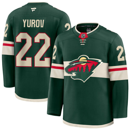 Danila Yurov Minnesota Wild 2025 Home Premium Jersey - Green