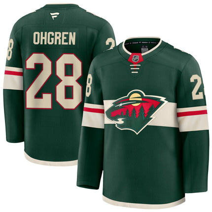 Liam Ohgren Minnesota Wild 2025 Home Premium Jersey - Green