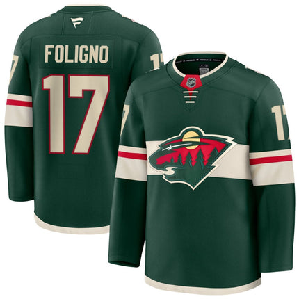Marcus Foligno Minnesota Wild 2025 Home Premium Jersey - Green