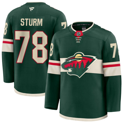 Nico Sturm Minnesota Wild 2025 Home Premium Jersey - Green