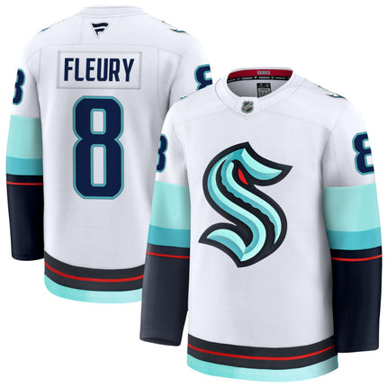 Cale Fleury Seattle Kraken 2025 Away Premium Jersey - White