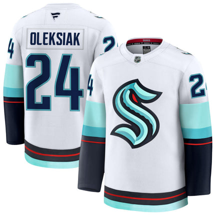 Jamie Oleksiak Seattle Kraken 2025 Away Premium Jersey - White