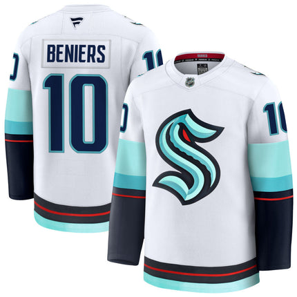 Matty Benniers Seattle Kraken 2025 Away Premium Jersey - White