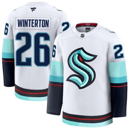 Ryan Winterton Seattle Kraken 2025 Away Premium Jersey - White