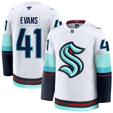 Ryker Evans Seattle Kraken 2025 Away Premium Jersey - White