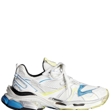 Men's Balenciaga Runner 2.0  Sneaker In White Yellow Blue