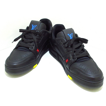 Men's Louis Vuitton LV Trainer Black Yellow Sneakers