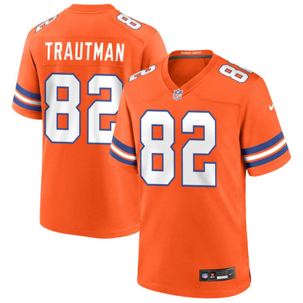 Adam Trautman Denver Broncos Mile High Collection 1977 Throwback Game Jersey - Orange