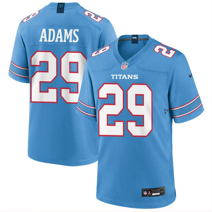 Tony Adams Tennessee Titans 2026 Game Jersey - Light Blue