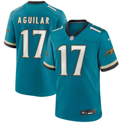 Joey Aguilar Jacksonville Jaguars 2026 Throwback Game Jersey - Teal Prowler