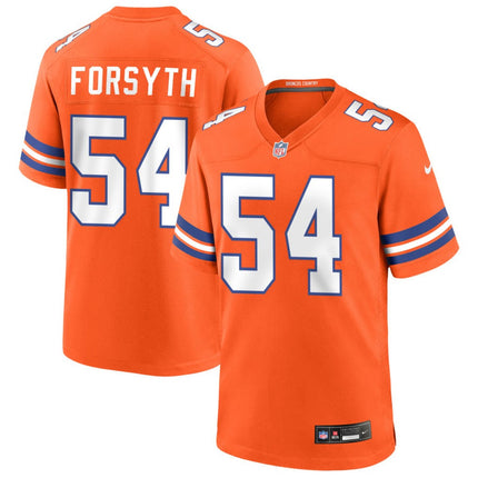 Alex Forsyth Denver Broncos Mile High Collection 1977 Throwback Game Jersey - Orange