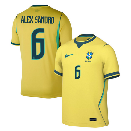 Alex Sandro Brazil National Team 2026 World Cup Home Jersey - Yellow
