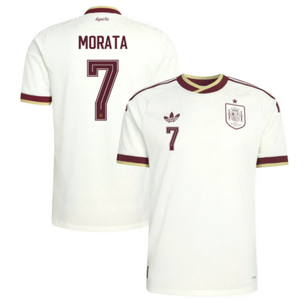 Alvaro Morata Spain National Team 2026 World Cup Away Jersey - White