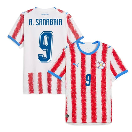 Antonio Sanabria Paraguay National Team 2026 World Cup Home Jersey - White/Red