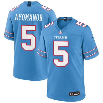 Elic Ayomanor Tennessee Titans 2026 Game Jersey - Light Blue