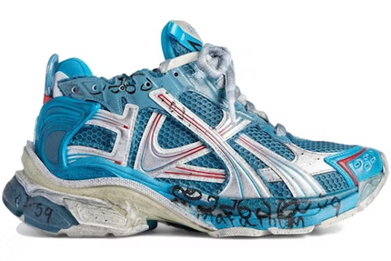 Men's Balenciaga Runner Blue Silver White Red Shoes