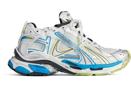 Men's Balenciaga Runner White Yellow Blue Shoes