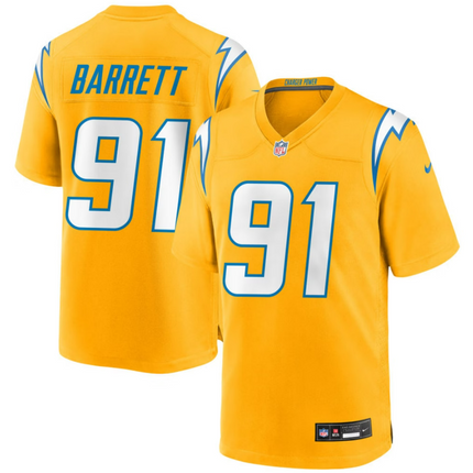 Nick Barrett Los Angeles Chargers 2026 Alternate Charger Power Game Jersey - Gold