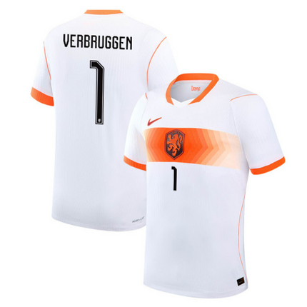 Bart Verbruggen Netherlands National Team 2026 World Cup Away Stadium Jersey - White