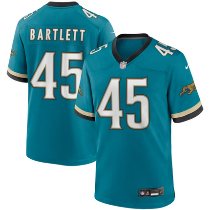 Jared Bartlett Jacksonville Jaguars 2026 Throwback Game Jersey - Teal Prowler