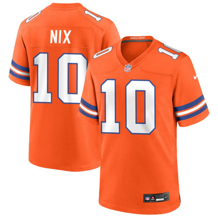 Bo Nix Denver Broncos Mile High Collection 1977 Throwback Game Jersey - Orange