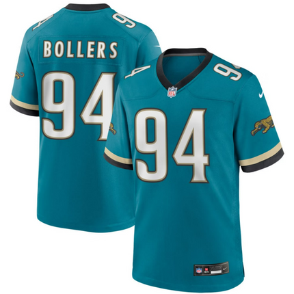 T.J. Bollers Jacksonville Jaguars 2026 Throwback Game Jersey - Teal Prowler