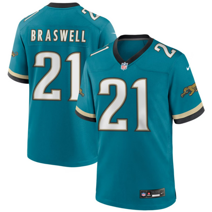 Christian Braswell Jacksonville Jaguars 2026 Throwback Game Jersey - Teal Prowler