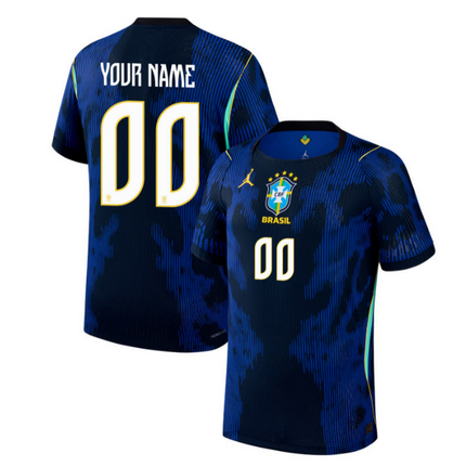 Custom Name Brazil National Team 2026 World Cup Away Jersey - Blue
