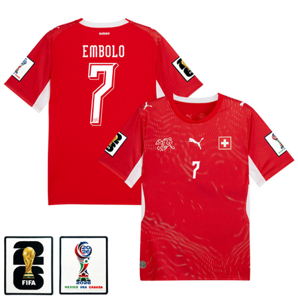 Breel Embolo Switzerland National Team 2026 x World Cup Patch Home Jersey - Red