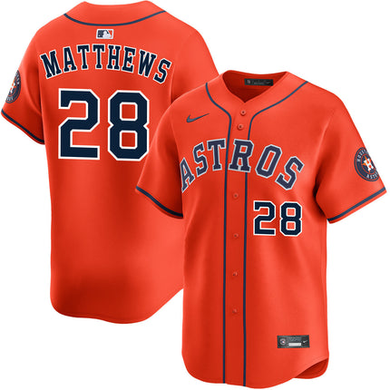Brice Matthews Houston Astros 2026 Alternate Limited Jersey - Orange