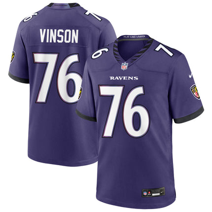 Carson Vinson Baltimore Ravens 2026 Game Jersey - Purple