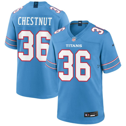 Julius Chestnut Tennessee Titans 2026 Game Jersey - Light Blue