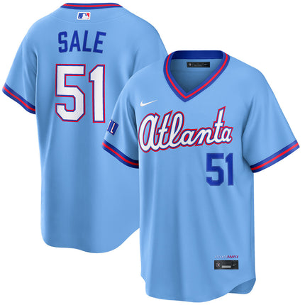 Chris Sale Atlanta Braves 2026 City Connect Stadium Jersey - Powder Blue