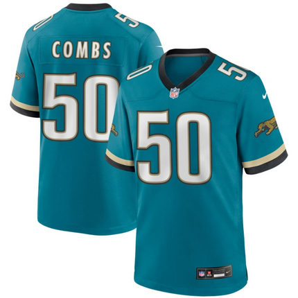 Branson Combs Jacksonville Jaguars 2026 Throwback Game Jersey - Teal Prowler