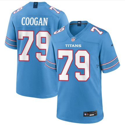 Pat Coogan Tennessee Titans 2026 Game Jersey - Light Blue