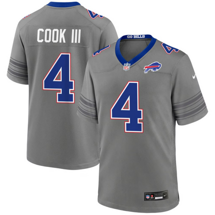 James Cook Buffalo Bills 2026 City Game Jersey - Gray Nickel