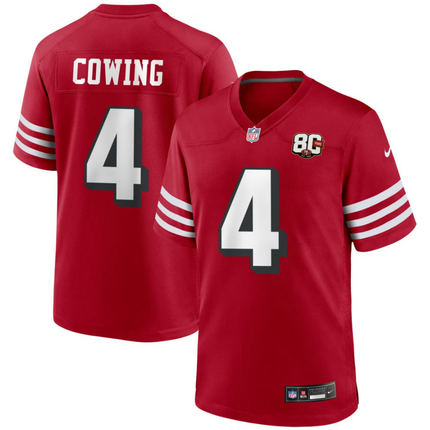 Jacob Cowing San Francisco 49ers Nike 80th Anniversary Alternate Game Jersey - Scarlet