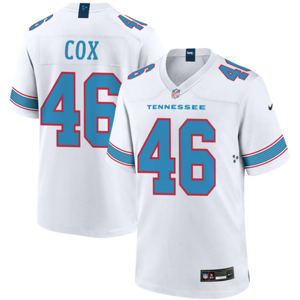 Morgan Cox Tennessee Titans 2026 Game Jersey - White