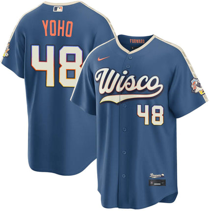 Craig Yoho Milwaukee Brewers 2026 City Connect Stadium Jersey - Mineral Blue