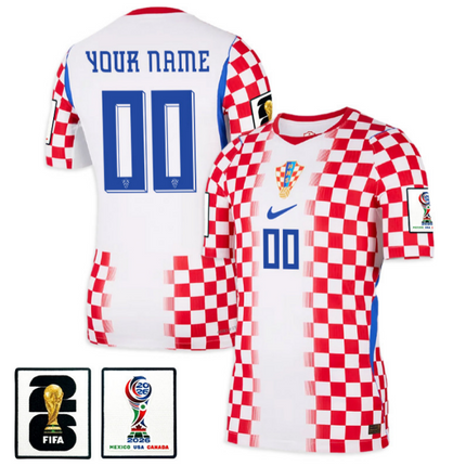 Custom Name Croatia National Team 2026 World Cup Home Jersey - Red