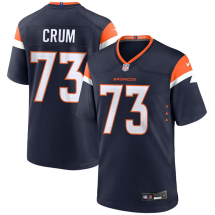 Frank Crum Denver Broncos 2026 Alternate Mile High Collection Game Jersey - Navy