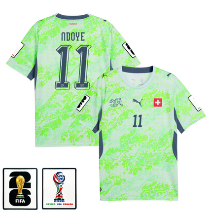 Dan Ndoye Switzerland National Team 2026 x World Cup Patch Away Jersey - Green