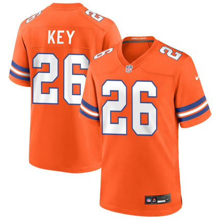 Devon Key Denver Broncos Mile High Collection 1977 Throwback Game Jersey - Orange