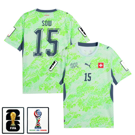 Djibril Sow Switzerland National Team 2026 x World Cup Patch Away Jersey - Green