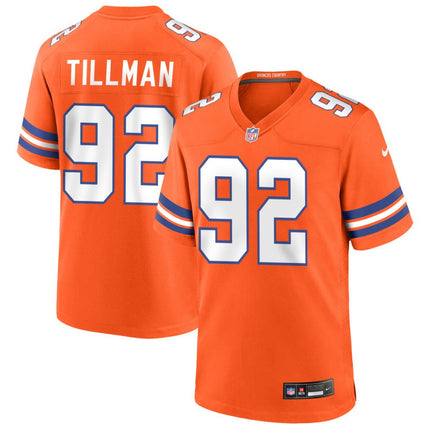 Dondrea Tillman Denver Broncos Mile High Collection 1977 Throwback Game Jersey - Orange